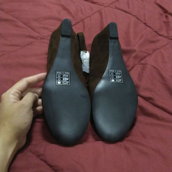 Go max brown suede small wedge heel size 7 - Picture 5 of 6